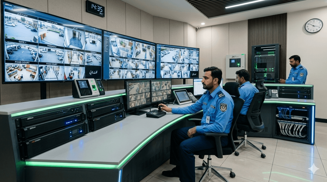 CCTV Surveillance Systems & Access Control Systems in Pakistani Commercial Plaza