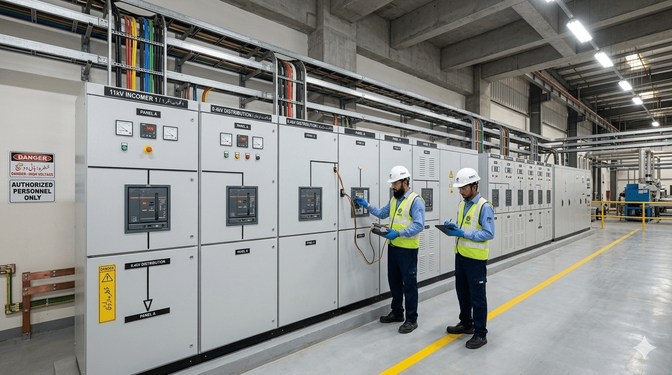 HT/LT Panel Installation in Pakistani Manufacturing Facility